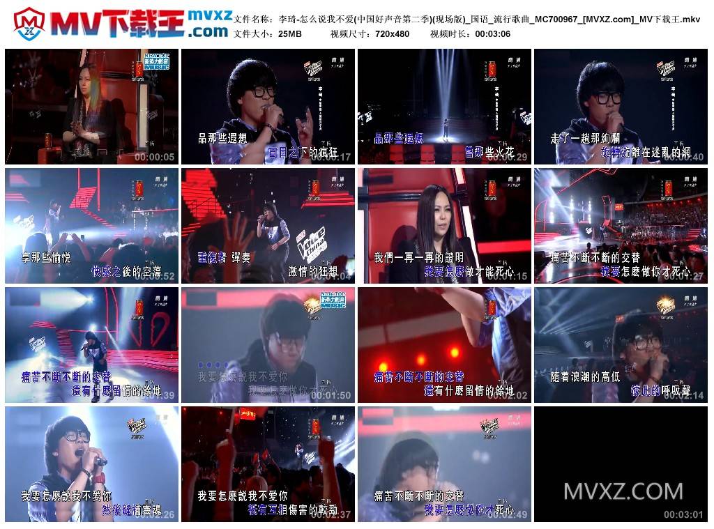 李琦-怎么说我不爱(中国好声音第二季)(现场版)_国语_流行歌曲_MC700967